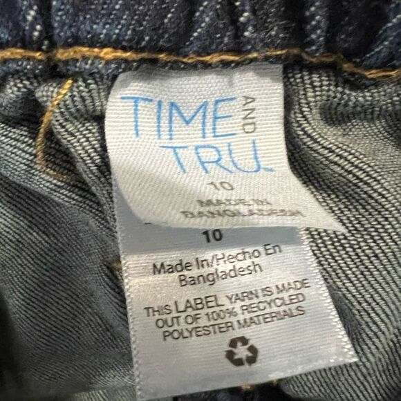 Time and Tru High Waisted Denim Paper Bag Waist Jeans with Denim Belt Size 10 - Picture 7 of 9